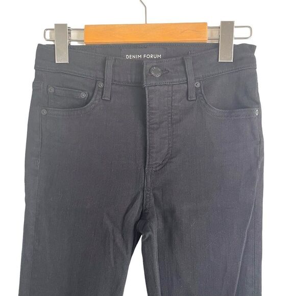 Denim Forum Black The Nico Mid Rise Skinny Crop Jeans Size 25 - Picture 2 of 7